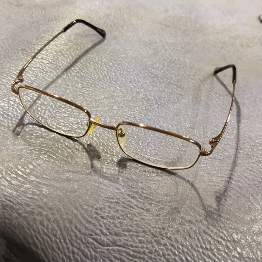 ELEMENTS by Europa Men’s Gold Eyeglass Frames. Thin Frame.